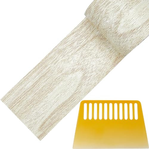 GORGECRAFT 57mm x 4.57m Imitation Woodgrain Duct Tape With Scraper Wood Textured Adhesive Grain Repair Tape Patch Waterproof for Door Table Chair Furniture Floor, Light Goldenrod Yellow