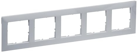 LEGRAND, SEANO 5-fach Rahmen, Thermoplast, Halogenfrei, Abmessungen: 87 x 372 mm, Farbe: Aluminium lackiert, 765275