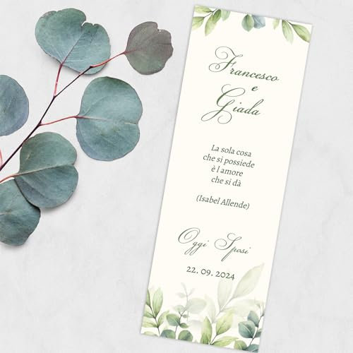 CORMAR Bigliettini Matrimonio Personalizzati – Kit da 60 Pezzi – Segnaposto o Bomboniera con Frase a Scelta – Ricordo Elegante per Invitati