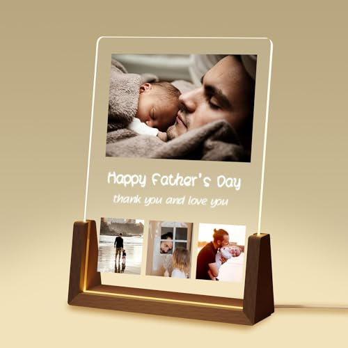 Vatertagsgeschenke für Papa, Vatertagsgeschenk Personalisiert Acrylglas mit Foto, Personalisierte Geschenke zum Vatertag, Bilderrahmen für Vater, Beste Papa der Welt Geburtstagsgeschenk