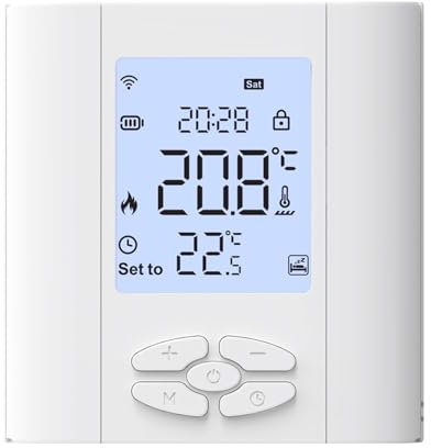 Verklsfuly Tuya ZigBee Thermostat Intelligent 5A Chaudière à et Gaz Contrôleur de Température Alimenté par Batterie Commande Vocale Home Alexa Facile à Utiliser