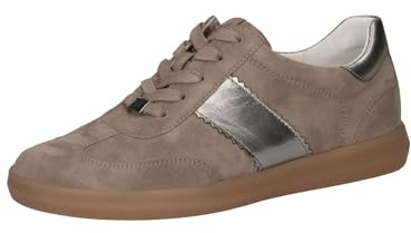 CAPRICE Damen Sneaker flach aus Leder Freizeit, Braun (Mud Comb), 37 EU