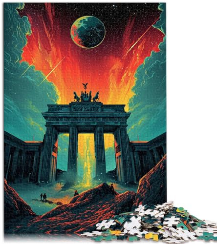 Puzzle für Puzzle Brandenburger Tor Deutschland Lustige Puzzles für Erwachsene 1000-teiliges Holzpuzzle Einzigartige Heimdekoration und Geschenke 1000 Teile (50 x 75 cm)