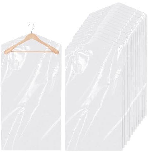30 Stück Kleiderhüllen 60 * 90cm Kleidersack Anzug Transparente Hängen Kleidersäcke Staubdicht Kleiderschutz für Trockenreiniger Taschen Kleidersäcke Anzüge Sakkos Hemden Kleiderhülle Mäntel