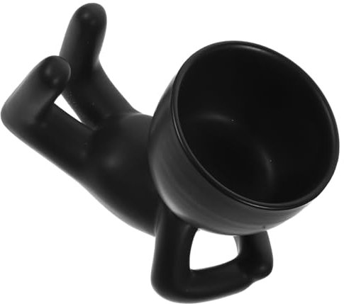 STOBAZA Maceta De Cerámica para Suculentas Pequeña De Color Negro Mate, Moderno, Adecuado para Escritorio y Decoración De Oficina,