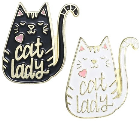 WLLHYF 2 Stück Anstecknadel Niedliche Neuartige Broschen Anstecknadeln Tier Dekoratives Abzeichen für Jacken, Hüte, Rucksäcke, Taschen, Passend für Männer, Frauen (B-Katze)