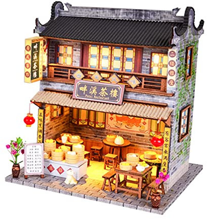 JOINPAYA Selbstgemacht Hausmodell Chinesischer Stil Kinder Und Erwachsene Montagehaus Modellspielzeug Zum Lernen Und Schreibtischdekoration