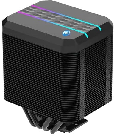 SIMPLETEK - Dissipatore CPU ARGB 92mm | 12 V, 180W TDP | Compatibile con 1851 1700 1200 1156 1155 1150 1151 1366 2011 AM3 AM4 AM5 | Nero