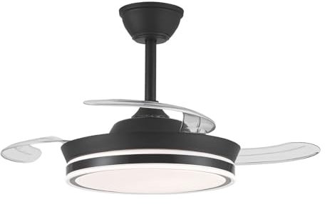 Ventilador LED aspas retráctiles Supereco Mini Negro 39W 3822Lm CCT