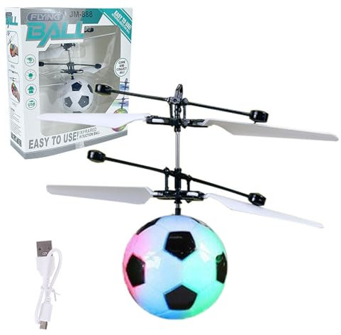 Fliegender Ball mit LED Licht – Flugzeug Spielzeug Kinder ab 6 7 8 9 10+ Jahre – Mini Hubschrauber – Mini Drohne für Kinder Flying Orb Ball Flugzeug – Fliegende Spielzeuge für Jungen und Mädchen