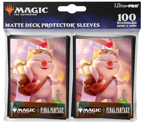 Ultra PRO - Final Fantasy x Universes Beyond Stiltzkin, Moogle Merchant 100ct Deck Protector Sleeves for Magic: The Gathering | Trading Card Accessories, Collectible Card Game Gear | 100 Hüllen in Standardgröße mit mattem Finish, exklusivem Artwork und robustem Polypropylen-Schutz für Sammelkarten