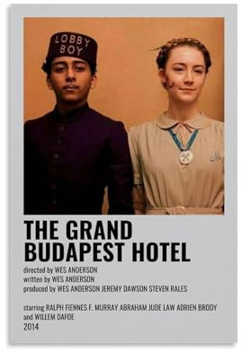TQWEQWH The Grand Budapest Hotel-Poster, Wandkunst, ästhetisches Cover-Poster, Designgemälde für Wohnzimmer, Schlafzimmer, 30 x 45 cm, ungerahmter Stil