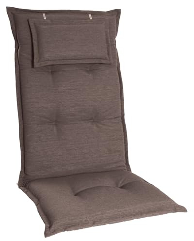 Homeoutfit24 Gartenstuhlauflagen Hochlehner, 6er Set, Taupe