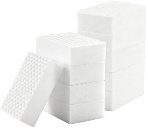 VOSSOT 10 Pezzi Spugna Magica, 2X Plus Gomma Magica Riutilizzabile Lavabile, Spugna Magica per Muro Bianco Cucina Bagno Pavimento Scarpe, Magic Eraser Sponge Pulizia Multiuso