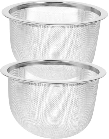 Tea Strainer en Acier Inoxydable Argenté, Lot de 2, Filtre pour Théière | Infuseur de Feuilles, Passoire pour Théière, Panier pour Theiere, Filtre The Inox pour Theiere