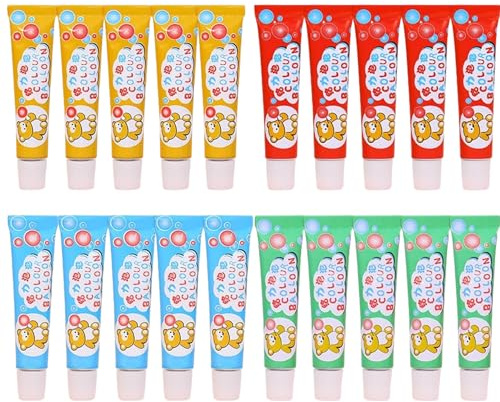20 Stück Kunststoffblasen, ungiftige Blasenballons, einfache und unterhaltsame Blasen, Spielzeug für Schule, Party, drinnen, draußen, Geschenke für Kinder, zufällige Farbblasen aus Kunststoff mit Str