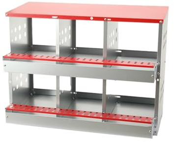Legenester für Hühner Hühnernest 6 Legeplätze Hühnerstall, Hühner-Metall-Nistkästen Hühnerbox Hühnerstall mit Lüftungslöchern, Legeplatzgröße 27x29cm