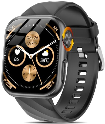 2026 Neue Smartwatch EKG+HRV/Harnsäure/BMI/Emotion/Stimmung Herren Damen | 1,97 AMOLED Gesundheitsuhr mit Telefonfunktion 24H Herzfrequenz Blutdruck SpO2 Körpertemperatur, Schlaf-Monitor Fitnessuhr