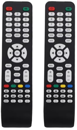 Lurrose 2 Pezzi Telecomando Tv, Telecomando per Tv Lcd, Plastico e Lega, Nero, Semplice da Usare e Facile da Configurare, per Uso Domestico