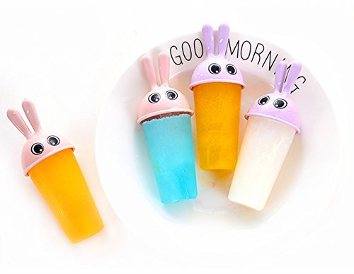 Chickwin Rabbit DIY Ice Cream Mold 6 Pcs Cartoon Rabbits Popsicle Molds Ice Box Fridge Ice Cube Ice Cream Tray Tools Hot Summer DIY Tools