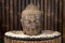 Asiastyle Wasserspiel Buddha Kopf Skulptur, grau, 30 cm