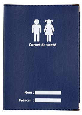 Color Pop Protège carnet de santé Bleu Marine Fabrication Française Simili Cuir Renfort métal aux Angles Porte étui Enfants Adultes