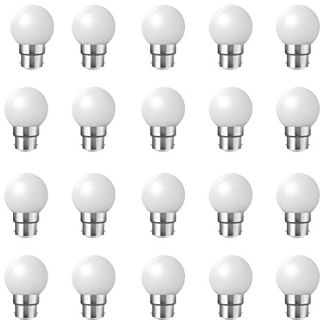 HUAMu Ampoules à baïonnette B22 - Paquet de 20 ampoule LED feston 2W(équivalent 20W),ampoule à économie d'énergie Golfball,ampoules BC Party Small/mini,blanc chaud