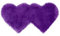 PiccoCasa Doppelter herzförmiger weicher Kunstfell-Teppich aus Schaffell, Plüsch, für Zuhause, Wohnzimmer, Balkon, Sofa, Boden, Schlafzimmer, 122 x 61 cm, Violett