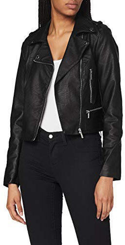 Morgan Perfecto Pu Grainé Grammo Giacca in Ecopelle, Nero, T42 Donna