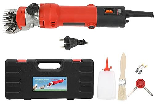 Walfront Orange 690W Elektrische Schafziegenschere 6 Geschwindigkeiten Tierpflege Clipper Wollrasur AC220V(Orange)