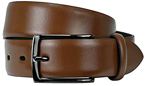 Lloyd Men's Leather Belt 35 mm Dark Buckle - Cognac, size: 120