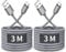 CLEEFUN 3M USB C Cable (2-Pack), Long PS5 Controller Charger Fast Charging USB-C to USB-A Braided Lead for iphone 15 16 16e Pro, Samsung S25 S24 S23 S22 S21 S20 S10 S9 S8 + A51 A52 A53 A70 -Grey