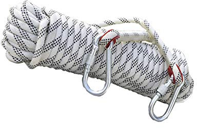 Yimihua Climbing rope White 10mm Leash Rope Home Fire Emergency Escape Rope 30M/50M/100M Safety Harnesses Rappelling Abseiling Rope, Safety Rope For Hiking Camping Exploration (Size : 60m)