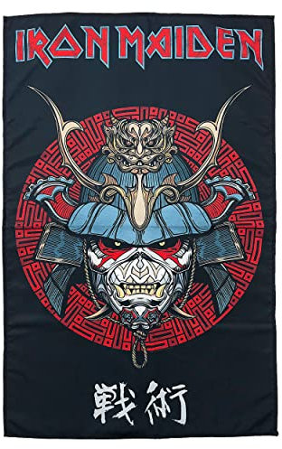 Iron Maiden Senjutsu Samurai Eddie Textile Flag Black