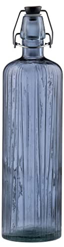 BITZ Kusintha Glasflasche, Glaskaraffe, Höhe 34 cm, 1,2 Liter, Blau