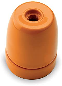 AMARCORDS - Douille en porcelaine vintage prise E27 à couleur ORANGE