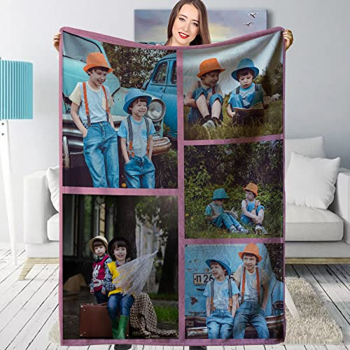 GUWENFENG Personalisierte Decke, Fotodecke Mit Eigenem Foto&Text, Kuscheldecke Personalisiert, Jahrestag Geburtstagsgeschenk,Bildgeschenk Couch Sofa ,Multiple Colors to Choose from., 70 x 100 cm