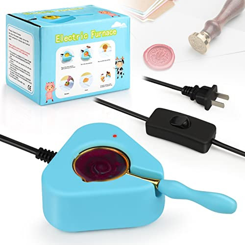 BABORUI Electric Wax Seal Warmer, Fast Melting Wax Seal Kit with Wax Seal Spoon and Tweezers for Wax Seal Stamp, Wax Seal Stamp Kit for Letter Sealing Wax