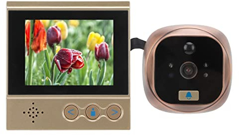 Visionneuse numérique de porte, écran transparent de 3 pouces, vision nocturne de 0,3 MP, angle de vision à 160°, sonnette intelligente, fonction FIFO intelligente pour la sécurité