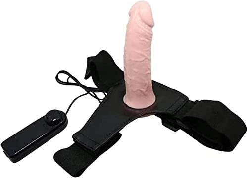 Hohl Umschnalldildos Vibration Harness Penishülle Silikon Strap On Dildo Penis Vergrößerung Sleeve Extender zur Verzögerung Ejakulation Bondage Sex Sexspielzeug für Männer,Flesh,165mm