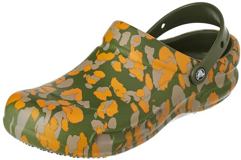 Crocs Unisex Erwachsene Bistro Work Graphic Clog Clog, Army Green/Multi, 43/44 EU