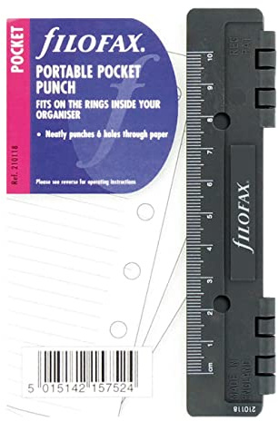 Filofax Organizer-Zubehör, tragbarer Locher, 13 x 8 cm, schwarz, Taschengröße (B210118)