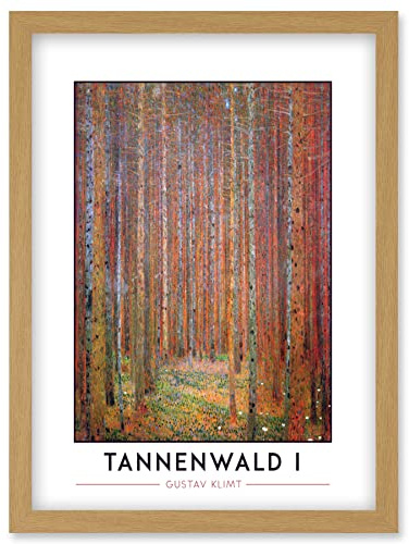 Wee Blue Coo Gustav Klimt Tannenwald I Fir Forest Painting Artwork Framed Wall Art Print A4