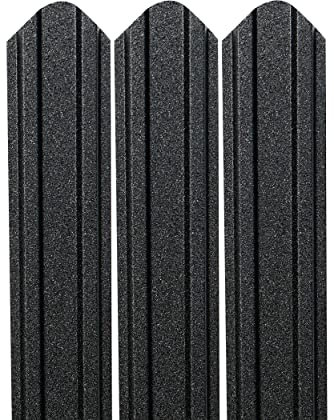 Romexpres Metalllattenzaun, Packung mit 10 Metallic-Zaunpfosten braun, grau, schwarz (180cm, schwarz)