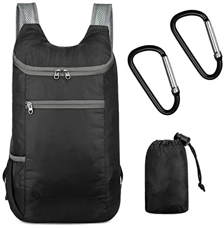 1pcs Faltbarer Rucksack Ultraleicht Wasserdicht, Faltbare Tasche Reisetasche Rucksack mit 2 Karabinerhaken für Outdoor Wandern Camping Reisen Klettern und Wassersport Männer Frauen