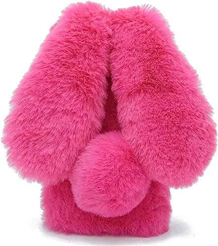 Tivenfezk Nadoli Hase Pelz Hülle für iPhone X/XS,3D Kaninchen Ohr Case Warme Flauschige Plüsch Schutzhülle Handy Schale Tasche Soft Bunny Cover