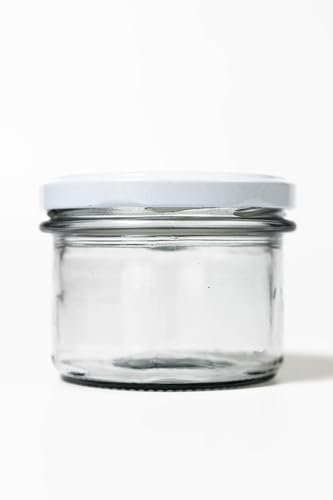 WYSKONT Pots avec couvercles pour bocaux avec couvercles à vis - pots de confiture 200 ml - pots de miel - pots Mason - 8 pièces