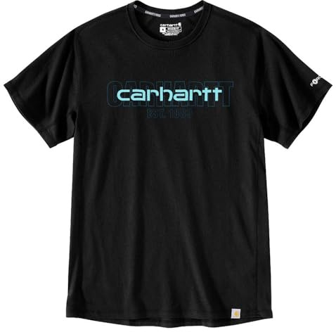 Carhartt Mens Force Short Sleeve Logo Graphic T Shirt Black