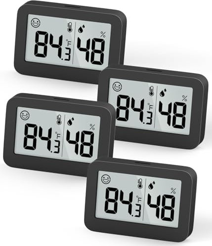 DOOMAY Mini-Hygrometer-Innenthermometer, digitales Luftfeuchtigkeitsmessgerät mit Celsius-Fahrenheit-Schaltertaste, Luftfeuchtigkeitsmesser, Temperaturüberwachung (4)