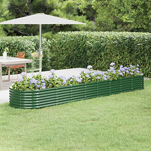 Cosisti jardinière Metal Jardinières extérieures Carre Potager Metal Jardinière Pot de Fleurs Jardinière de Balcon Jardiniere sur Pieds Carre Potager exterieur-Vert-368 x 80 x 36 cm